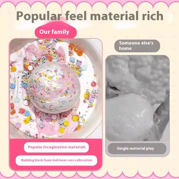 Handmade DIY plastic ball suit noise extrusion toy making Glutinous rice cakes filling skin