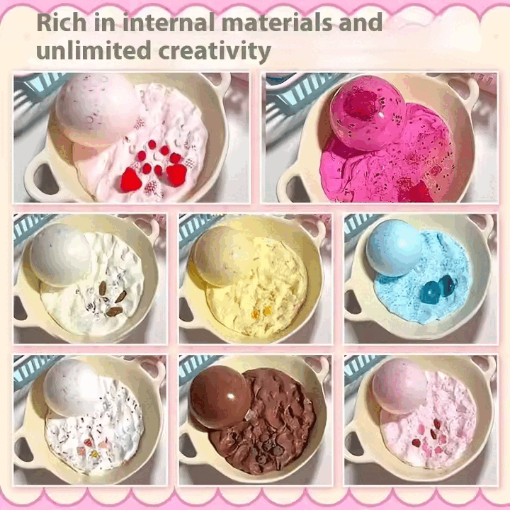 Handmade DIY plastic ball suit noise extrusion toy making Glutinous rice cakes filling skin