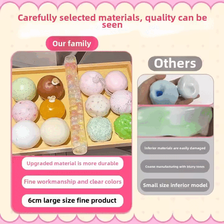 Handmade DIY plastic ball suit noise extrusion toy making Glutinous rice cakes filling skin